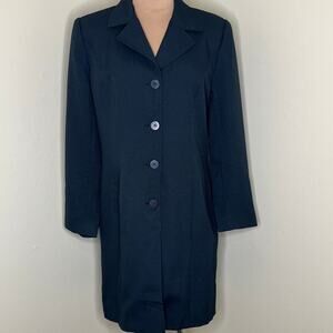 Vtg Renlyn New York Jacket 8 Womens Longline Work 90s Made in USA Blazer Coat